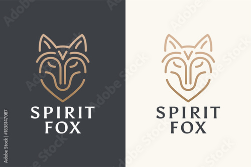 Minimal Fox Head Logo. Stylized Fox Design.
