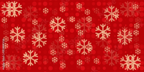 Free vector red christmas background with snowflakes lights design