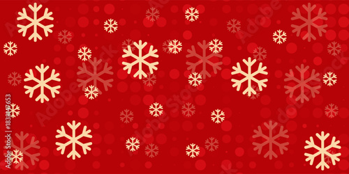 Free vector red christmas background with snowflakes lights design