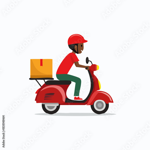 delivery man on a scooter