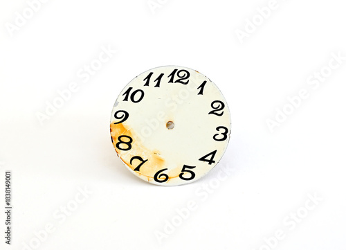 numbers on vintage wrist watch, time concept