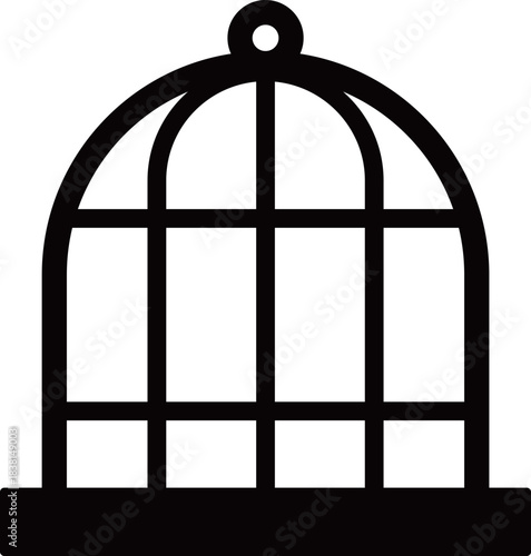 鳥かごのアイコン　モノトーン
