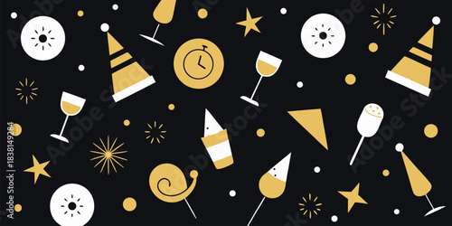 Festive New Year's Eve Pattern background