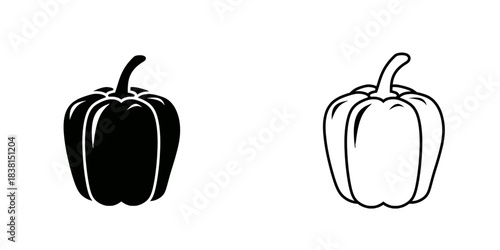 Capsicum set icon isolated on white background. Vector illustration.