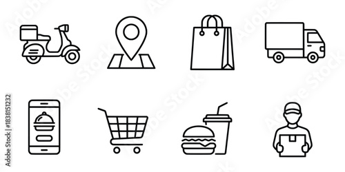 Delivery And Shopping Icons