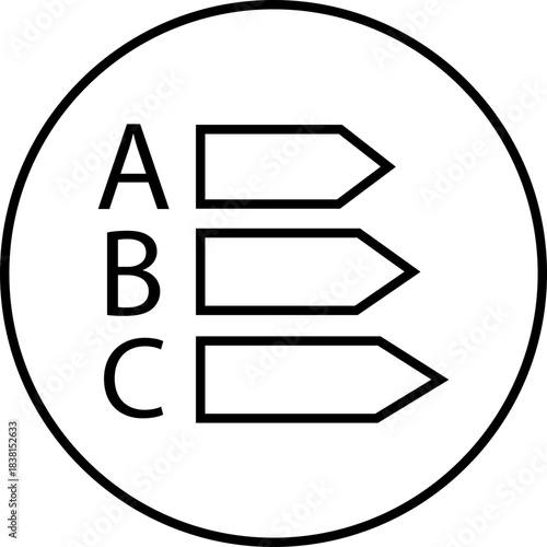 Energy saving eco power icon in black line style, sustainability electricity efficiency symbols pack with renewable green energy illustration, environmental resource graphic element