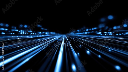 Abstract data flow with glowing light effect