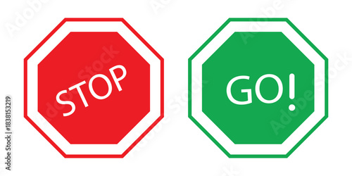 stop and go icon.traffic sign concept vector