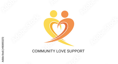 Community love support logo featuring interconnected figures  