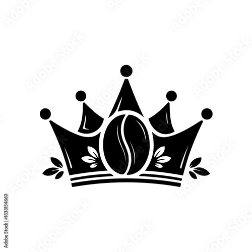 Coffee bean crown logo design for premium coffee products