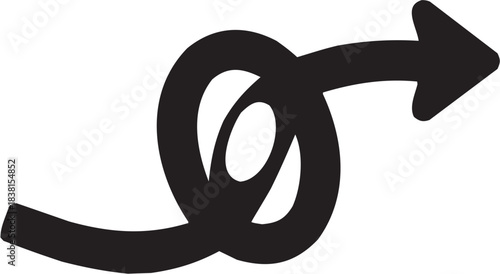 Interlocking Shapes Icon in Line Style. Abstract geometric shapes representing connection and structure