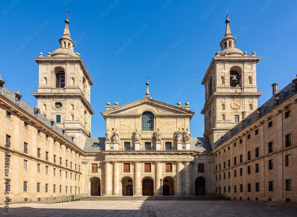 Obraz premium El Escorial palace courtyard outside Madrid, Spain