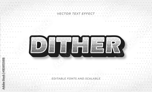 y2k dither editable vector text effect bitmap halftone