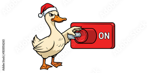 Funny Meme Duck Flipping Christmas Switch, Quacktastic Mode ON SVG Graphic

