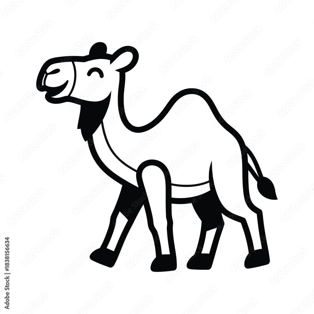 Fototapeta premium cartoon camel with a big smile