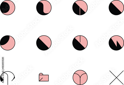 Vector linear set for customizable UI appearance. Font-size control, icon-size slider, line-height adjuster, layout spacing tool, theme toggle button, and reading mode symbol