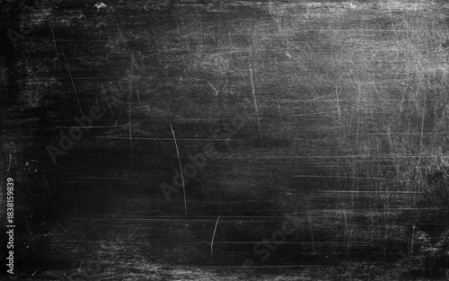 Empty Black Chalkboard with Smudges photo