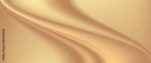 Abstract gold lines background with light effects. vector. eps 10