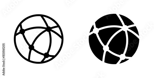 Ball icon. Sphere symbol. Global connection sign
