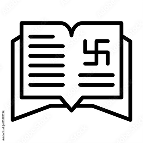 Open Festival Ritual Book Icon for Design Element