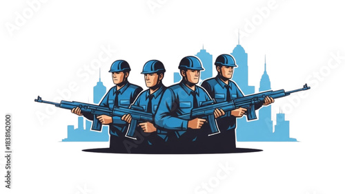 Group of Soldiers Standing in Camouflage Military Uniforms