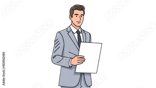 Professional Businessman Holding Clipboard and Checking Documents