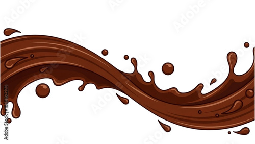 Dynamic Chocolate Splash Action Graphic Illustration in Vibrant Environment