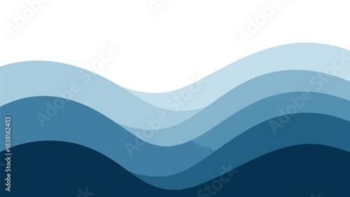 Calming azure wave pattern abstract vector background for marine themes and presentation design
