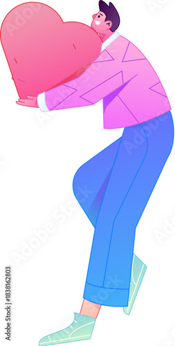 A relief illustration of a figure holding a caring hand, embodying the act of sharing affection.
