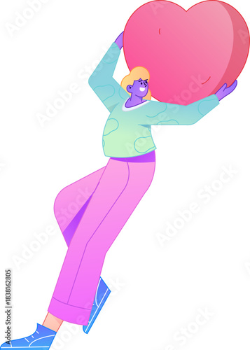 A relief illustration of a figure holding a caring hand, embodying the act of sharing affection.
