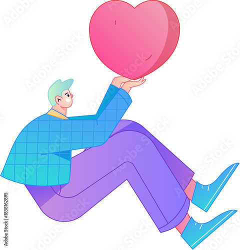 A relief illustration of a figure holding a caring hand, embodying the act of sharing affection.
