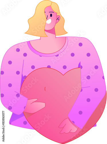 A relief illustration of a figure holding a caring hand, embodying the act of sharing affection.
