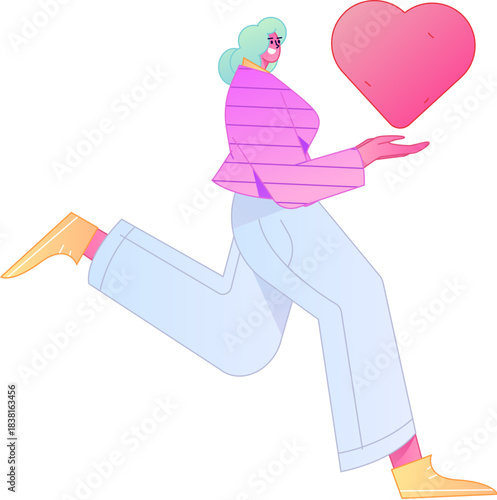 A relief illustration of a figure holding a caring hand, embodying the act of sharing affection.
