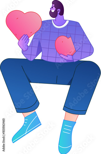 A relief illustration of a figure holding a caring hand, embodying the act of sharing affection.
