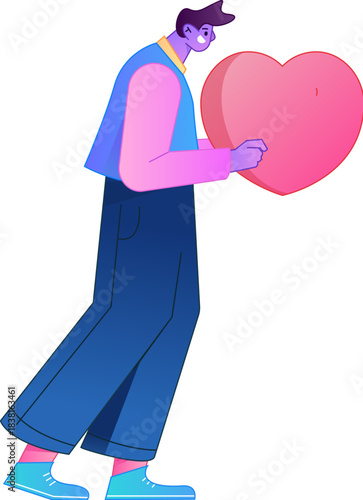 A relief illustration of a figure holding a caring hand, embodying the act of sharing affection.
