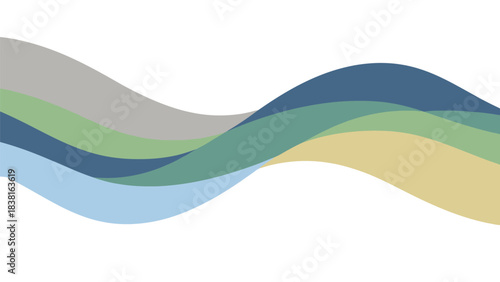 Harmonious hues forming undulating waves create a soothing visual flow and serene ambiance