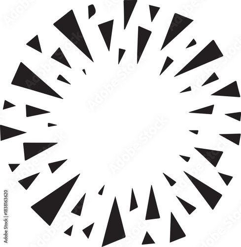 Black triangles radiating outwards in a circular pattern