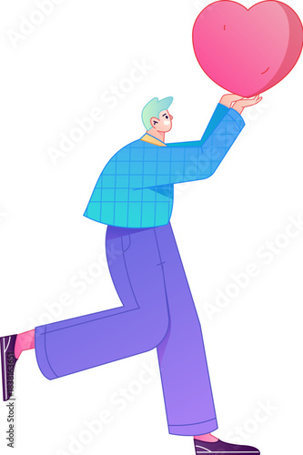 A relief illustration of a figure holding a caring hand, embodying the act of sharing affection.
