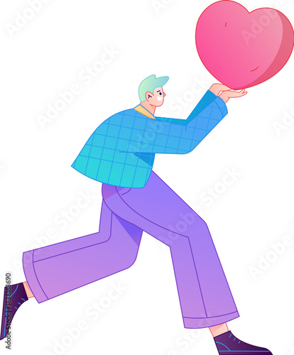 A relief illustration of a figure holding a caring hand, embodying the act of sharing affection.
