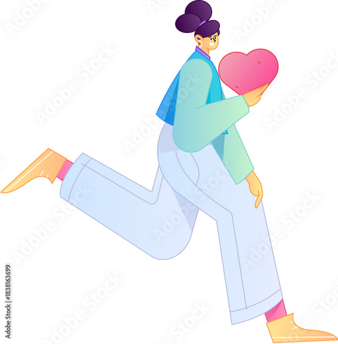 A relief illustration of a figure holding a caring hand, embodying the act of sharing affection.
