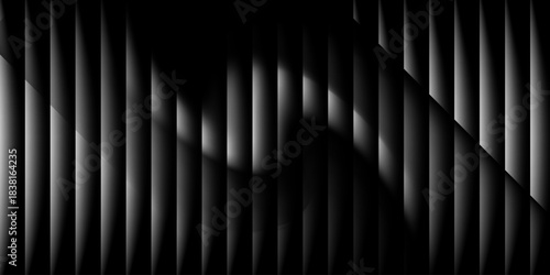 Abstract pattern of vertical metallic lines with dramatic lighting and shadow