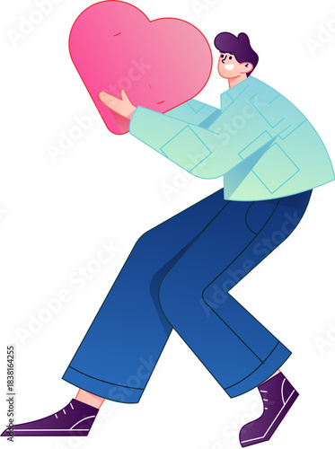 A relief illustration of a figure holding a caring hand, embodying the act of sharing affection.
