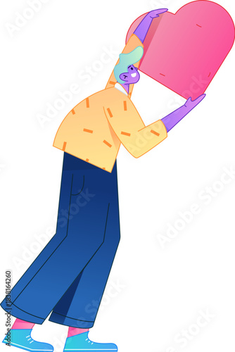 A relief illustration of a figure holding a caring hand, embodying the act of sharing affection.
