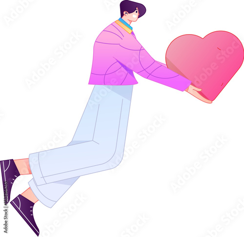 A relief illustration of a figure holding a caring hand, embodying the act of sharing affection.
