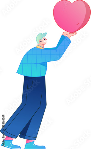 A relief illustration of a figure holding a caring hand, embodying the act of sharing affection.
