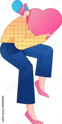 A relief illustration of a figure holding a caring hand, embodying the act of sharing affection.
