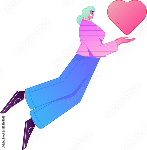 A relief illustration of a figure holding a caring hand, embodying the act of sharing affection.
