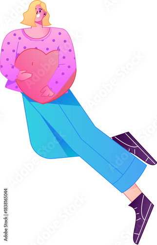 A relief illustration of a figure holding a caring hand, embodying the act of sharing affection.
