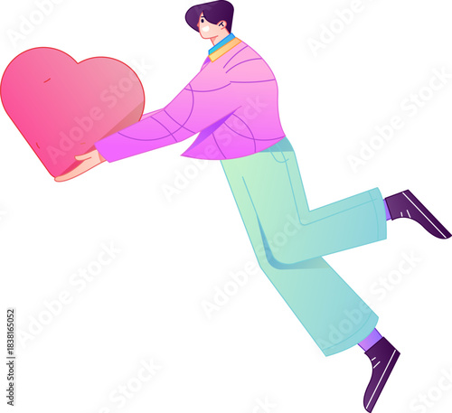 A relief illustration of a figure holding a caring hand, embodying the act of sharing affection.
