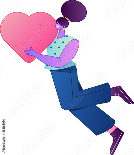 A relief illustration of a figure holding a caring hand, embodying the act of sharing affection.
